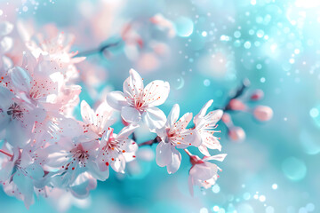 Delicate spring blossoms in soft pastel colors.
