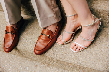 bride and groom feet in shoes