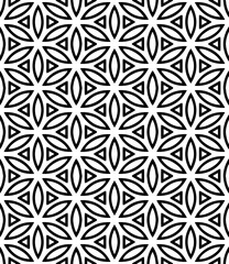 Black and white seamless abstract pattern. Background and backdrop. Grayscale ornamental design.