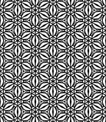 Black and white seamless abstract pattern. Background and backdrop. Grayscale ornamental design.