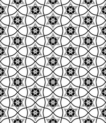 Black and white seamless abstract pattern. Background and backdrop. Grayscale ornamental design.