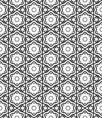 Black and white seamless abstract pattern. Background and backdrop. Grayscale ornamental design.