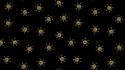 Intricate sun Patterns: A Symphony of Turquoise and shape Canvas, in black background