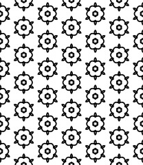 Black and white seamless abstract pattern. Background and backdrop. Grayscale ornamental design.