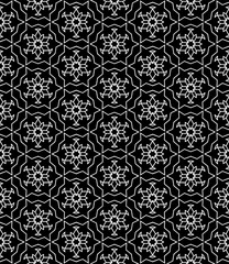 Black and white seamless abstract pattern. Background and backdrop. Grayscale ornamental design.