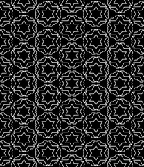 Black and white seamless abstract pattern. Background and backdrop. Grayscale ornamental design.