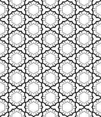 Black and white seamless abstract pattern. Background and backdrop. Grayscale ornamental design.