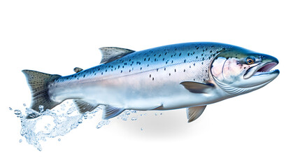 Fototapeta premium A salmon swims powerfully through water, showcasing its strength and grace. 