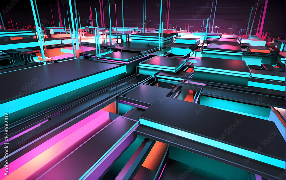 Aufkleber modern colorful abstract with random box concept for awesome or background wallpaper