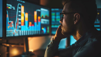 Fototapeta premium A data analyst visualizing data with a bar chart.