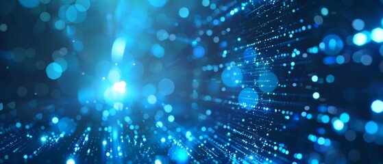 Obraz premium Futuristic abstract background with digital blue light effects, ideal for modern technology and cyber