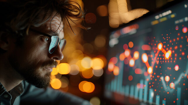 A data scientist visualizing data with scatter plots.