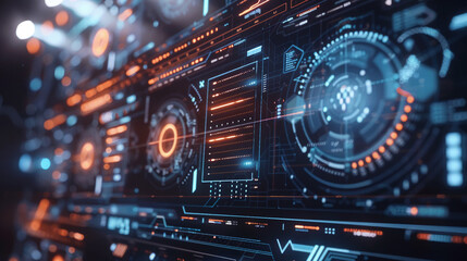 Fototapeta premium A detailed AI analysis of potential data breaches on a computer. technology AI