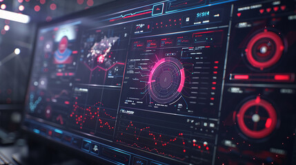 Fototapeta premium A detailed dashboard of AI-driven security analytics. technology AI