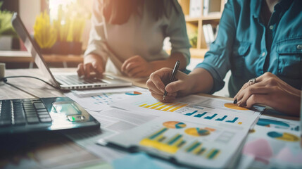 A marketing team analyzing customer behavior data.