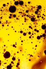 Olive oil with balsamic vinegar, texture. Basic Italian ingredients, natural eco style, close up