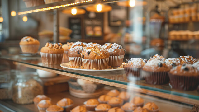 Vintage Vibe: Delicious Muffins in a Cozy Bakery