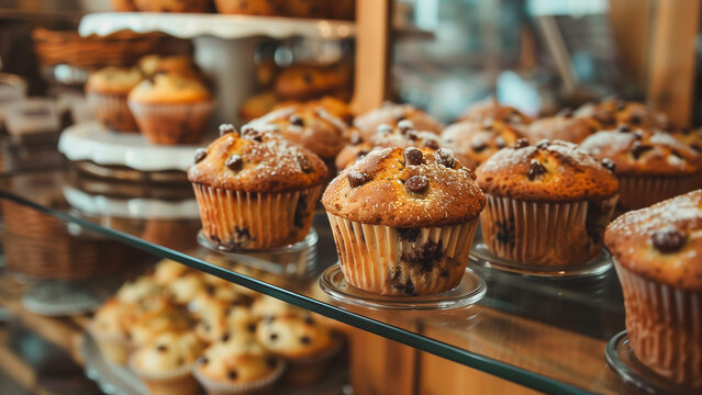 Vintage Vibe: Delicious Muffins in a Cozy Bakery