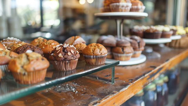 Vintage Vibe: Delicious Muffins in a Cozy Bakery