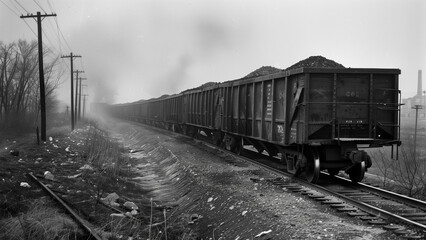 Obraz premium Retro Railways: 1960s Coal Train Image