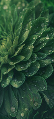 Obraz premium Close-up of Green Succulent with Water Droplets 