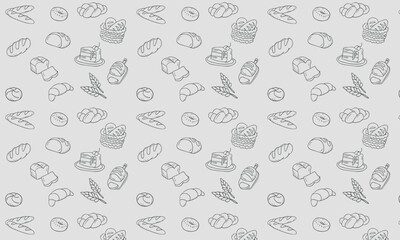 Seamless vector bakery & pastry pattern
