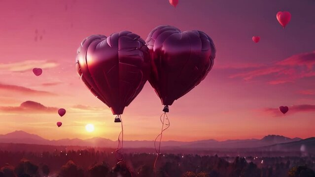 Ultra minimal free video of balloon in the sky with space with colorful lights HD resolution with hyper realistic 4K Background.