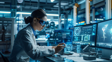 The engineer is analyzing the efficiency of the powertrain assembly.