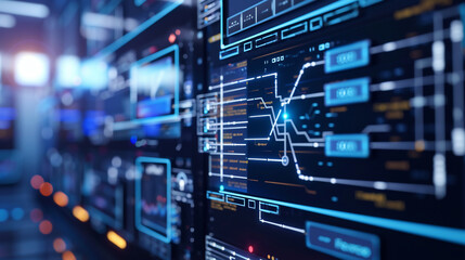 An AI application monitoring data flow for security breaches. technology AI
