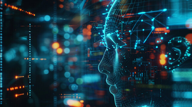 An AI system identifying and mitigating cyber risks in real-time. technology AI