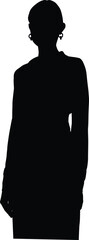 Woman fashion Silhouette vector illustration. various poses of women, black figures, white background. Woman Ideal fashion, design projects, , standing. icon, vector, logo.