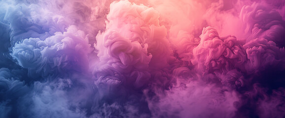 Obraz premium Abstract blue and pink smoke swirls create a dreamy, ethereal, and magical atmosphere. 