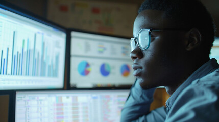 An education analyst reviewing student performance data.