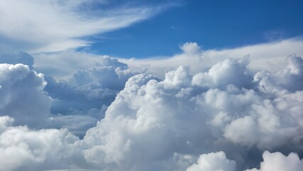 Plane, flying in the sky, blue sky travel