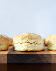 Fresh Homemade Biscuits on Cutting Board