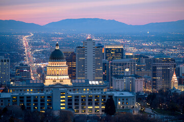 Salt Lake City , UT skyline at dawn