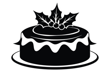 Christmas cake silhouette vector illustration D.eps