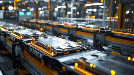 Mass production assembly line of electric vehicle battery cells