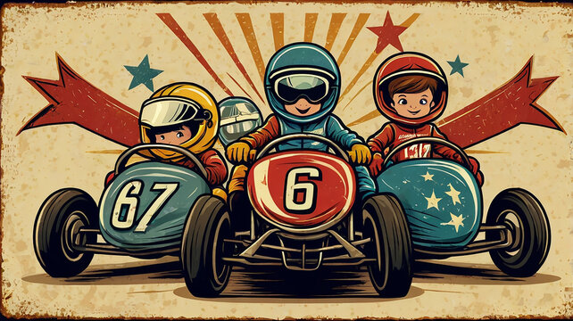 kids speedway racing team badge, vintage vector for kids