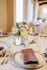 wedding reception table setting