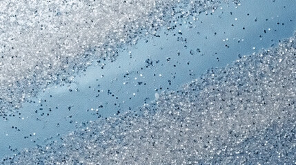 Abstract shiny background with blue glitter waves. Scattered confetti sparkles with light blue color.