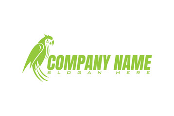 creative green parot logo with white background.