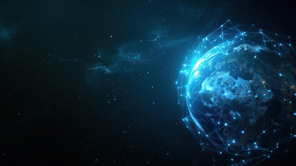 Obraz premium Digital Earth, Networked Globe Illustration