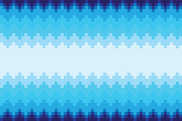 Fabric blue pixel abstract geometric pattern shape vector design.