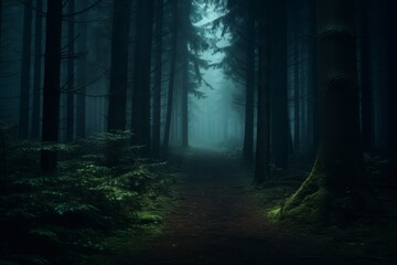 Fototapeta premium Bronze Mists of the Forestpunk Path.jpeg