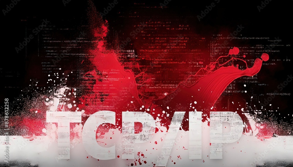 Poster modern tcp/ip network security concept art