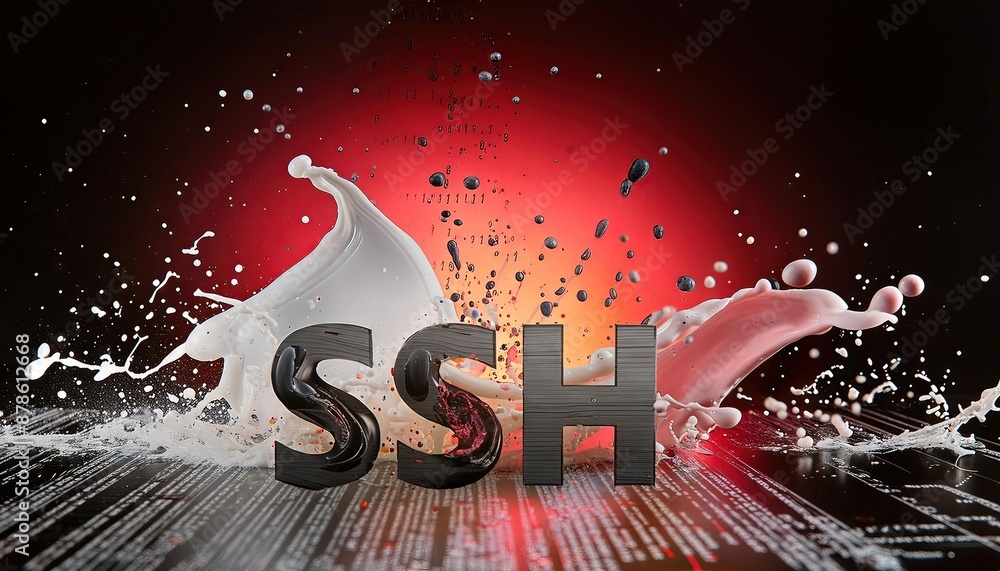 Poster secure shell (ssh) protocol digital illustration