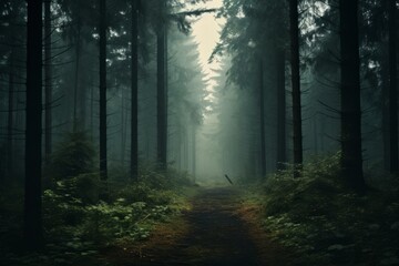 Emerald Shadows Foggy Forest in Dark Gothic Style.jpeg