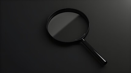 Black Magnifying Glass on a Dark Surface