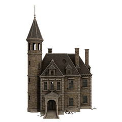 3d render old victorian mansion manor isolated